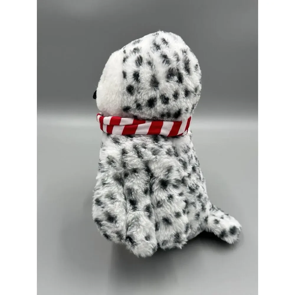 Spotted Snowy Owl Plush W/ Holiday Scarf 12” Stuffed Animal Squeaker Toy No Tag